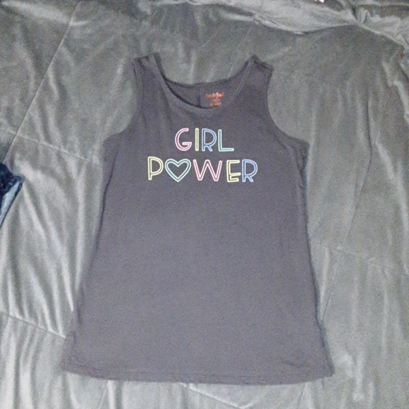 Girls 10/12 gray Girl Power tank top
